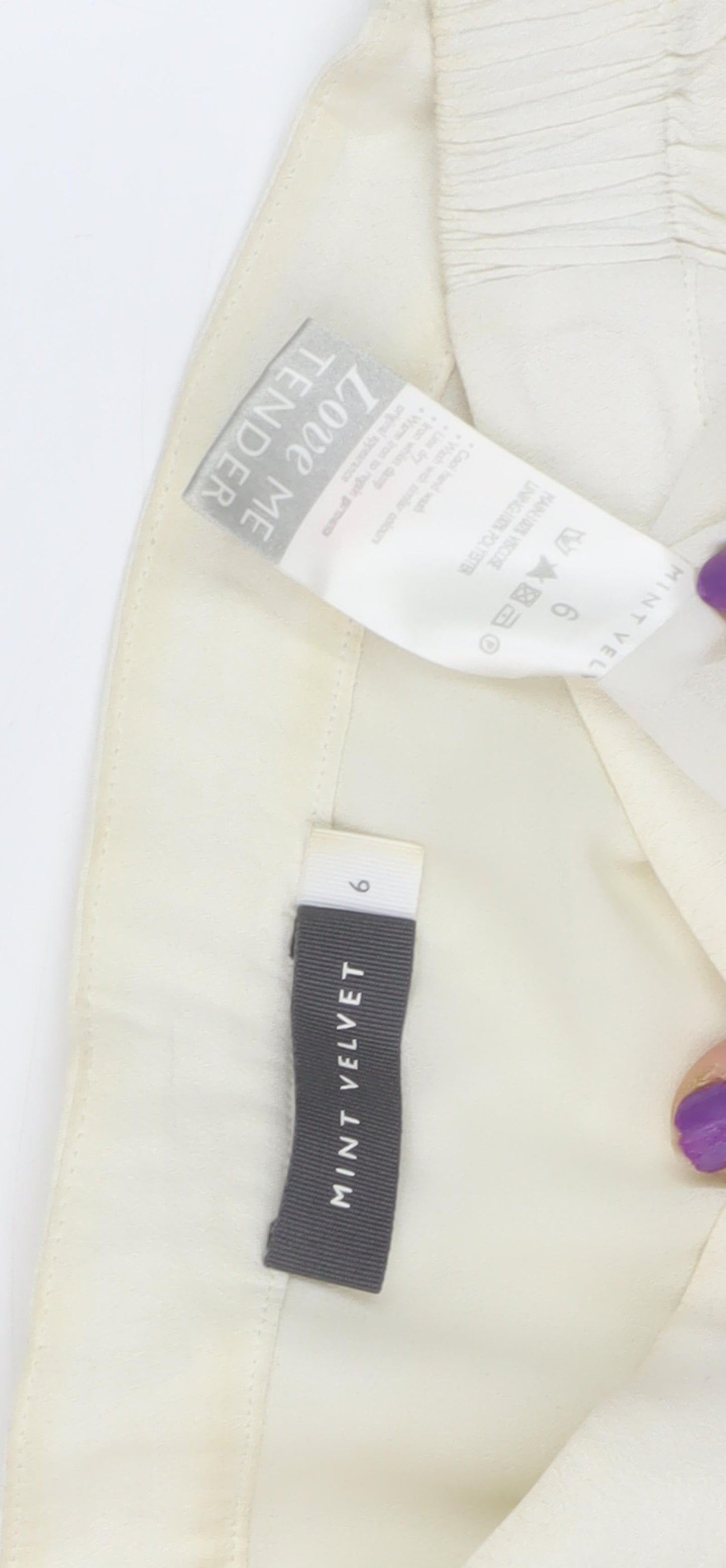 Womens UK Size 6 Mint Velvet Ivory Basic Blouse