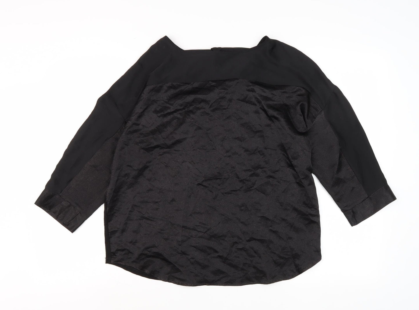 Womens UK Size M Oasis Black Basic Blouse