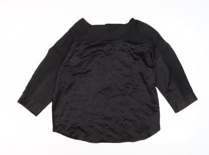 Womens UK Size M Oasis Black Basic Blouse