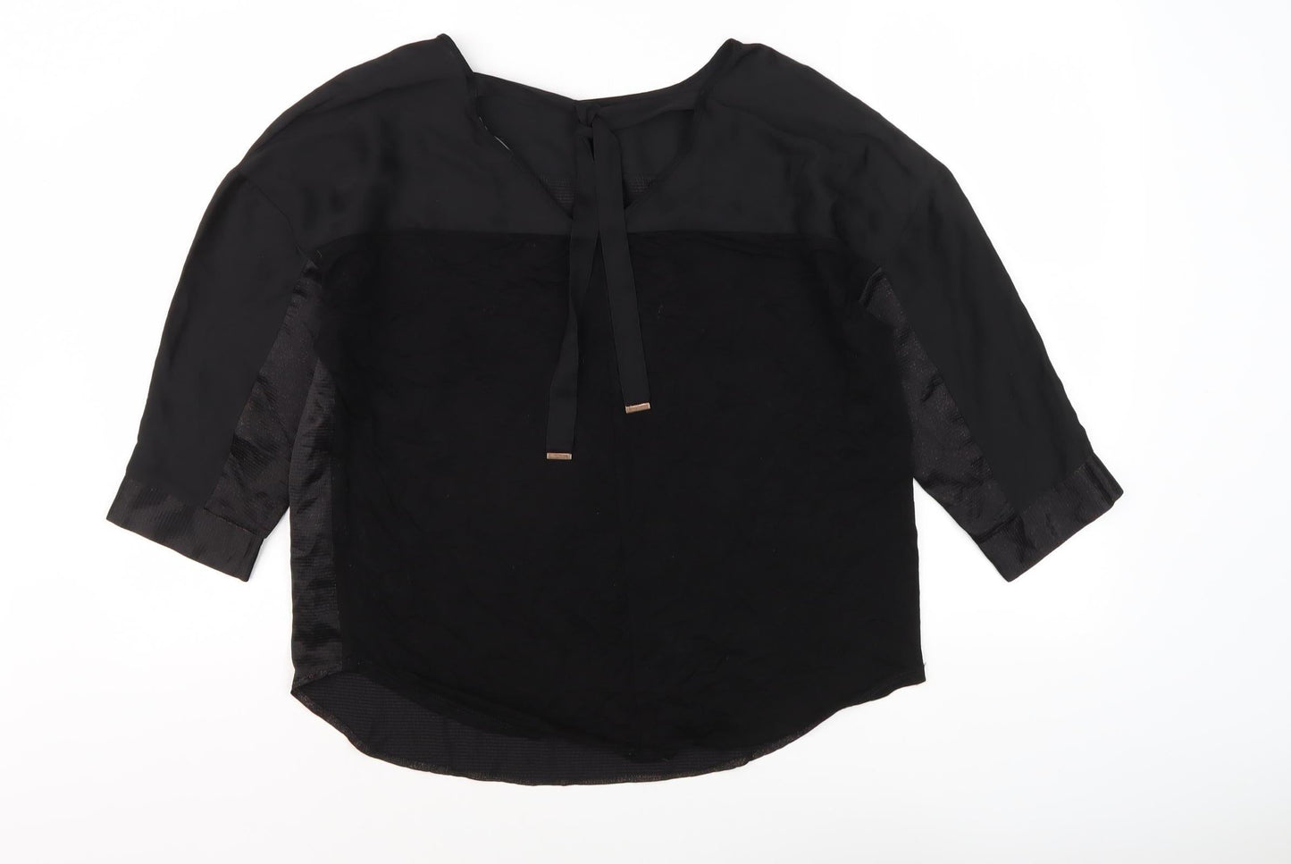 Womens UK Size M Oasis Black Basic Blouse