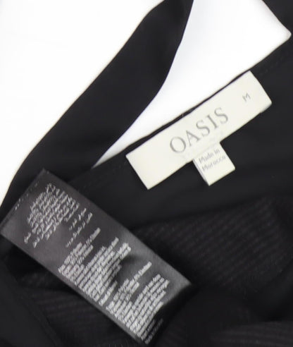 Womens UK Size M Oasis Black Basic Blouse