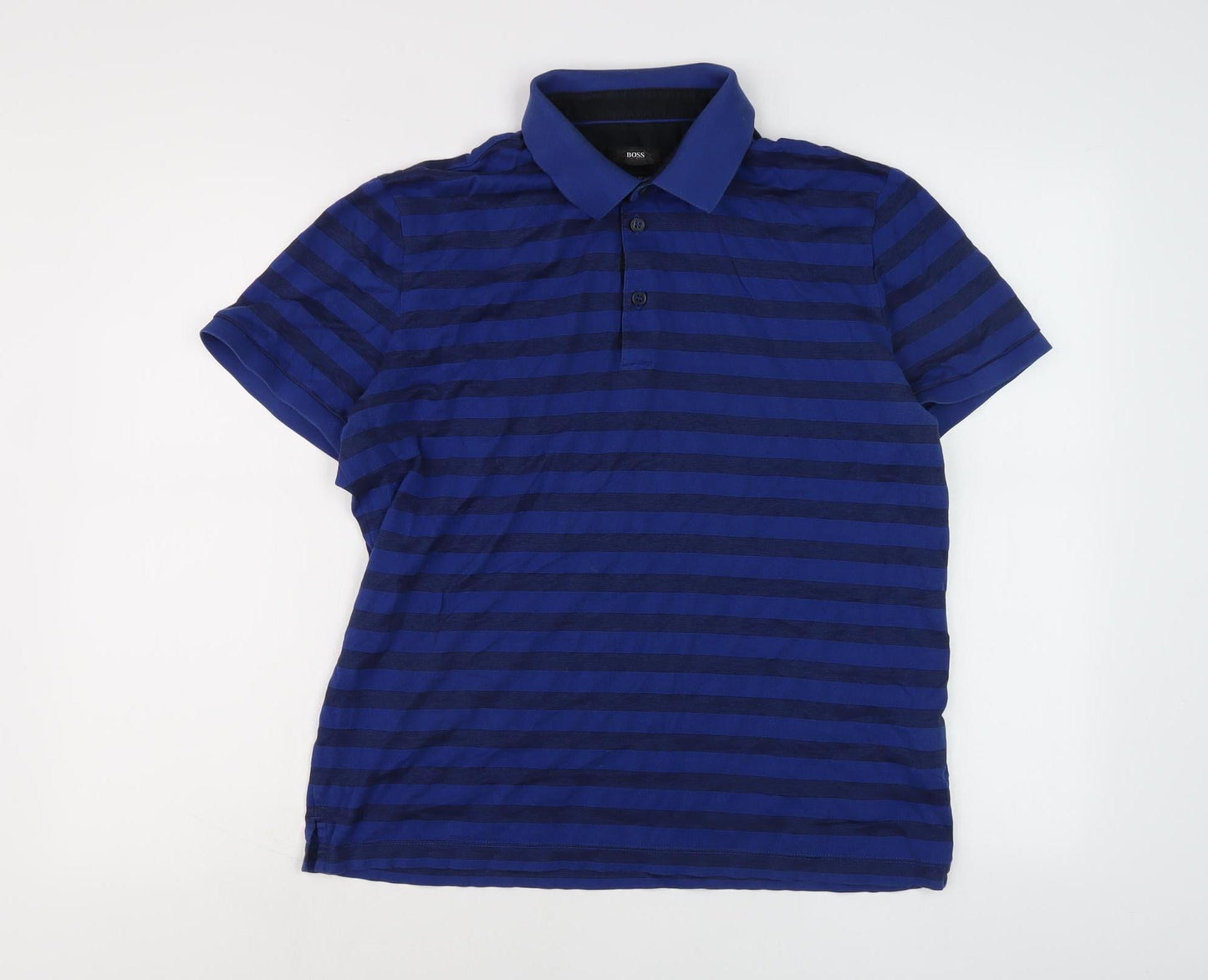 Hugo Boss Men's Blue Striped Polo Shirt Size L