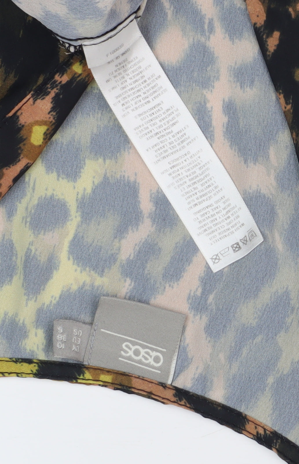 Womens UK Size S ASOS Multicoloured Kimono Blouse