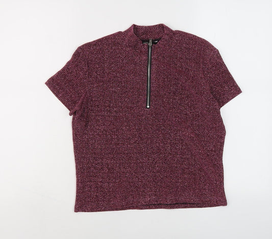 Womens UK Size M Monki Purple Basic Blouse