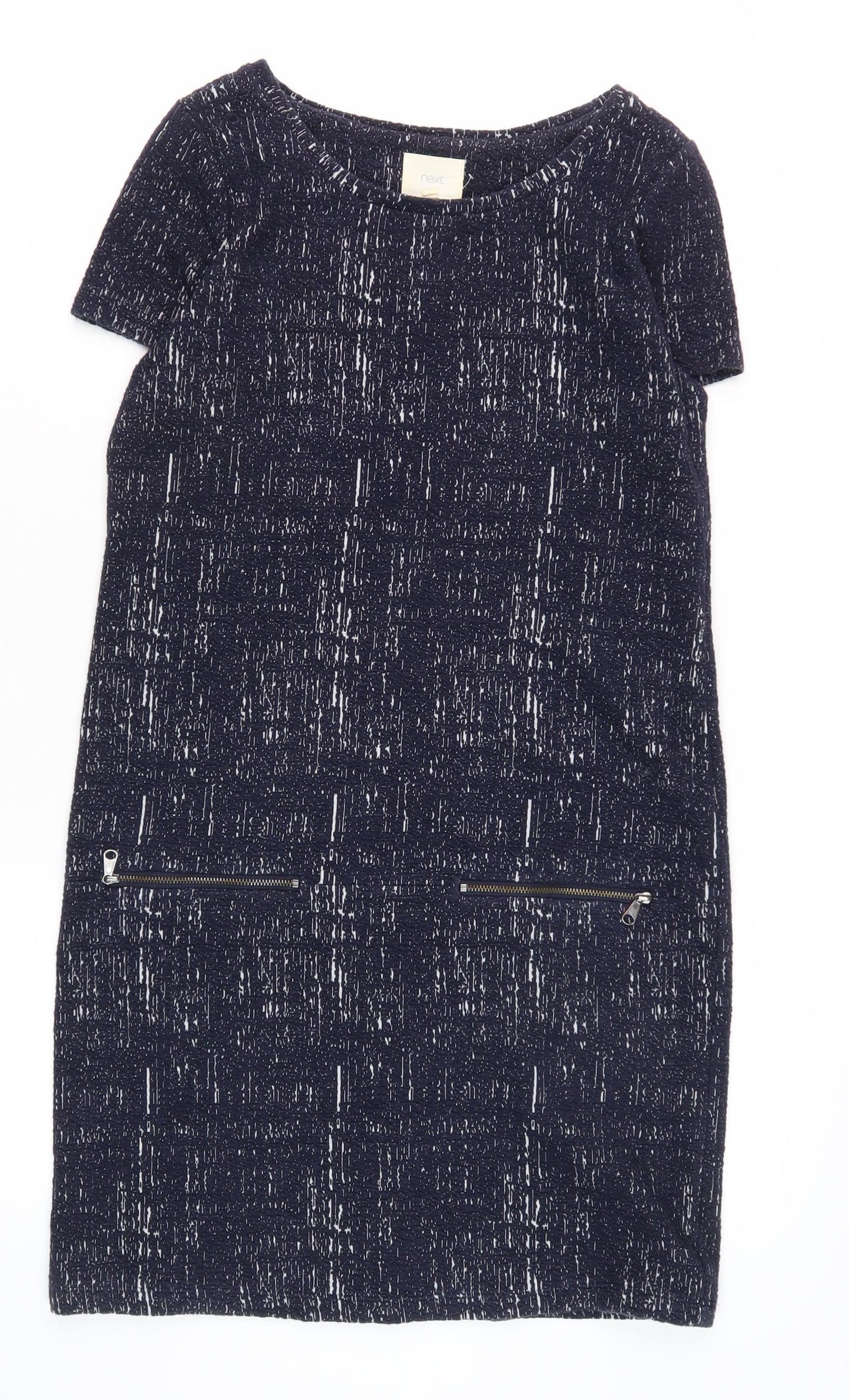 Next Women's Black Shift Dress Size 8 Short Sleeve