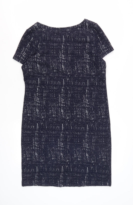 Next Women's Black Shift Dress Size 8 Short Sleeve