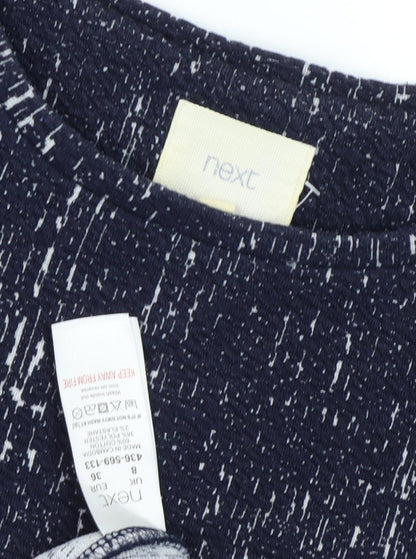 Next Women's Black Shift Dress Size 8 Short Sleeve