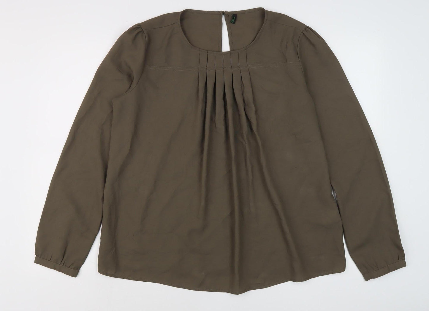 Womens UK Size 1 Benetton Brown Basic Blouse