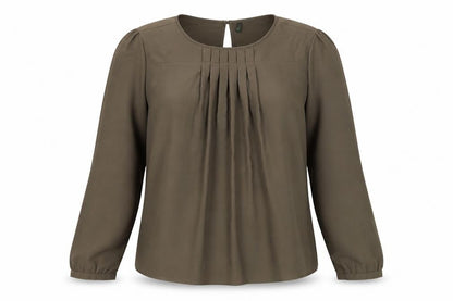 United Colors of Benetton Women's Brown Long Sleeve Blouse