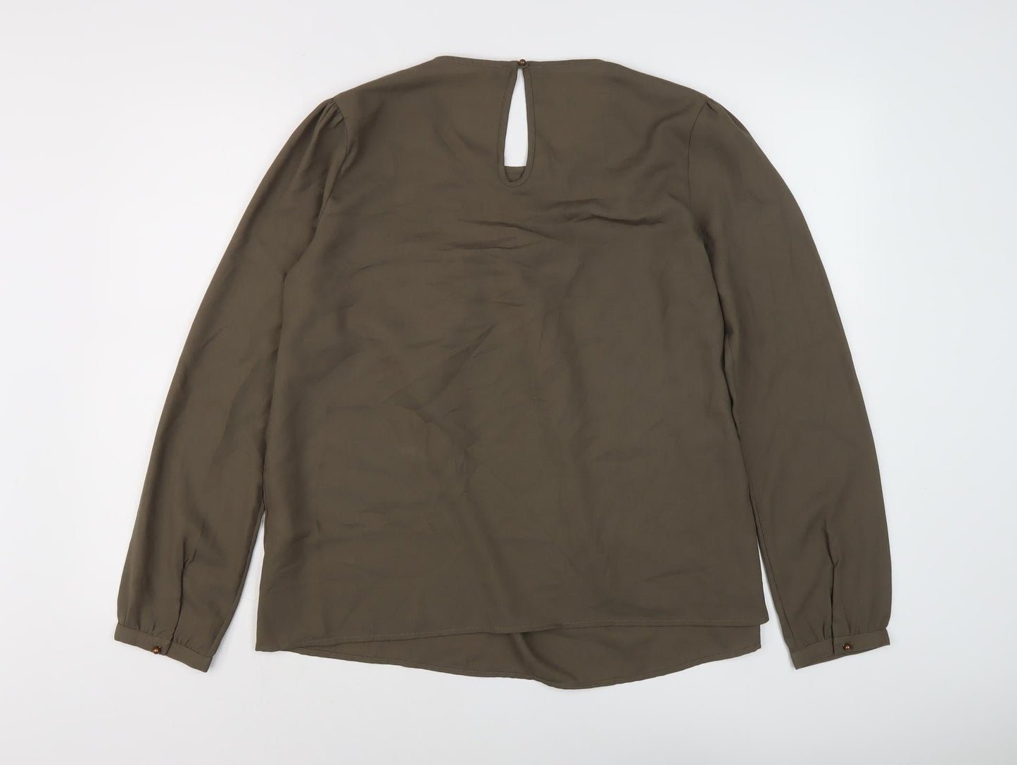 Womens UK Size 1 Benetton Brown Basic Blouse