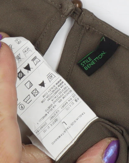 Womens UK Size 1 Benetton Brown Basic Blouse