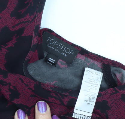 Womens UK Size 16 Topshop Multicoloured Basic Blouse