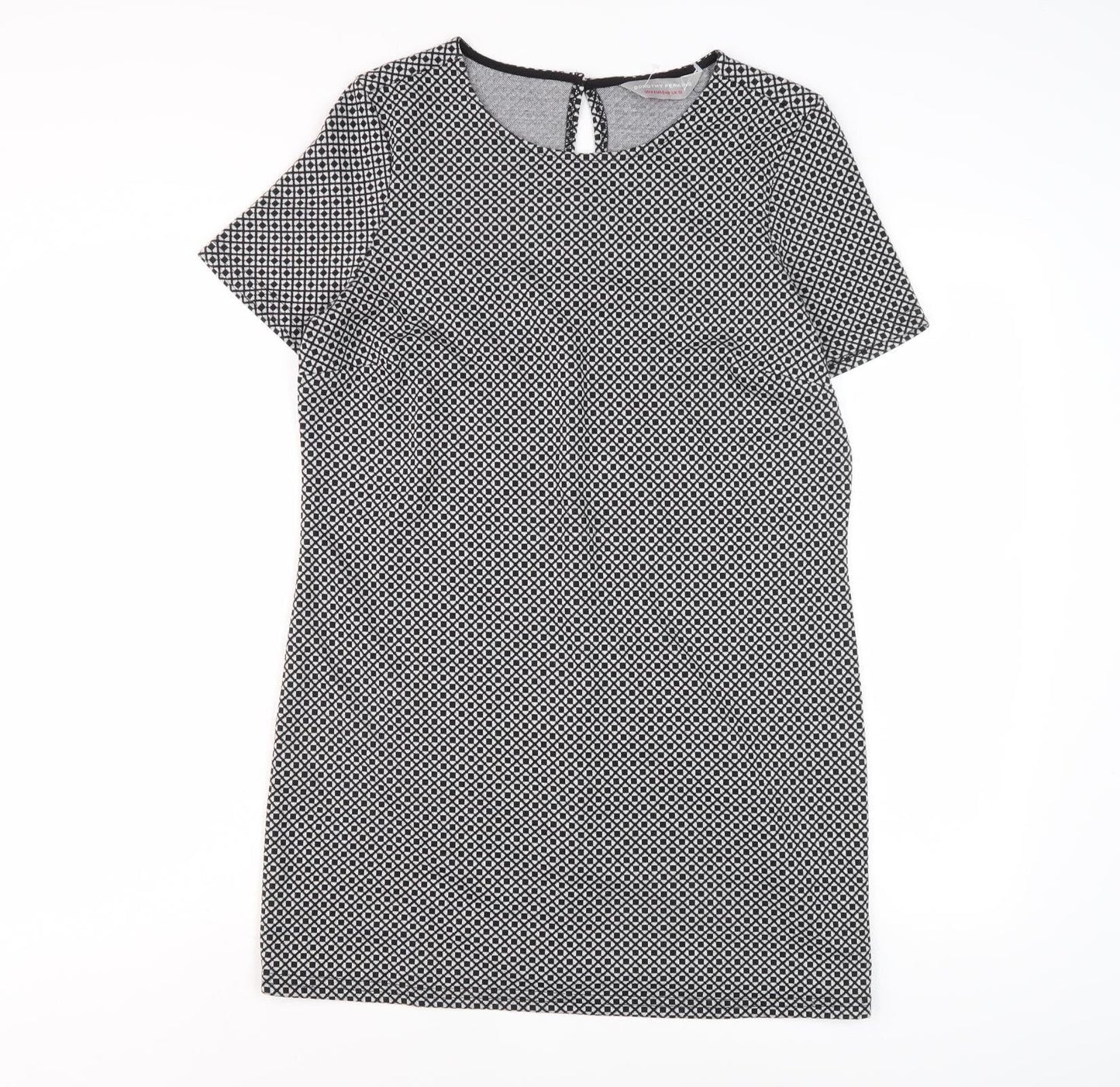 Dorothy Perkins Women's Black Geometric Sheath Dress 12