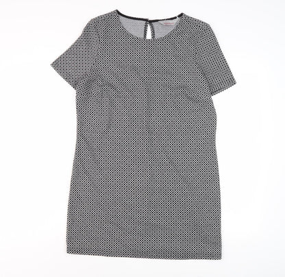 Dorothy Perkins Women's Black Geometric Sheath Dress 12