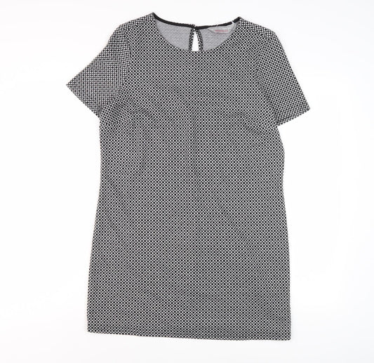 Dorothy Perkins Women's Black Geometric Sheath Dress 12