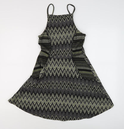 Topshop Women's Multicoloured Size 10 Chevron Dress