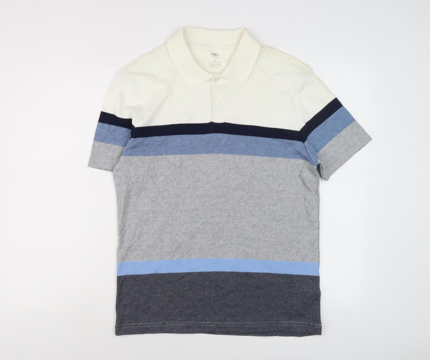 Marks and Spencer Men's Multicoloured Polo, S