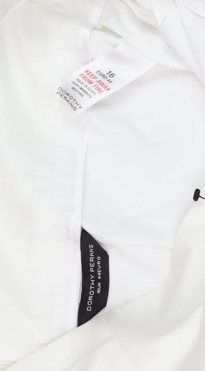 Dorothy Perkins Women White High Rise Casual Skirt 16