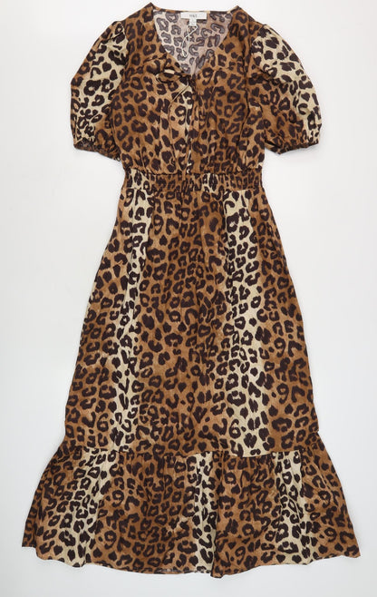 Marks and Spencer Women's Brown Animal Print Midi Dress