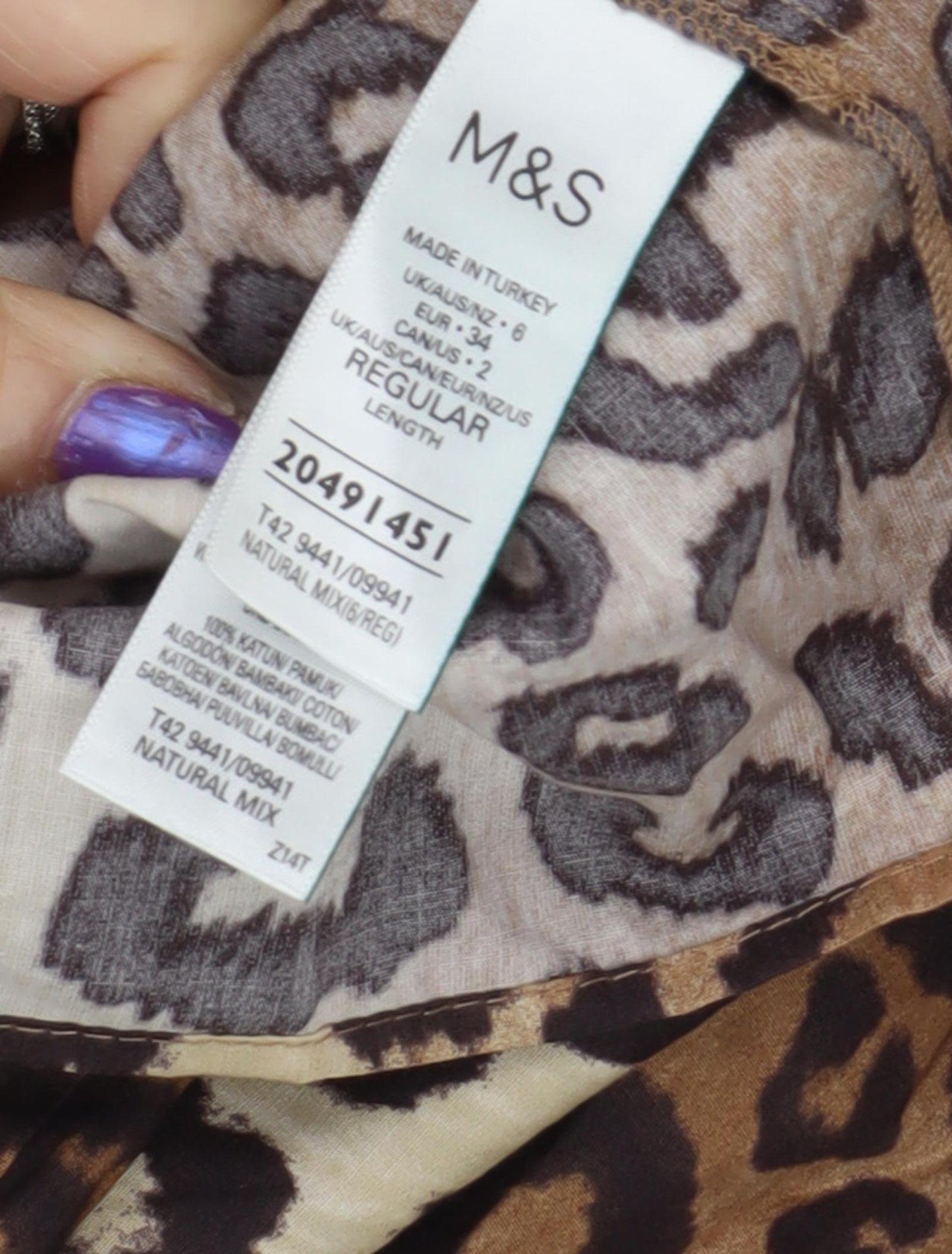 Marks and Spencer Women's Brown Animal Print Midi Dress