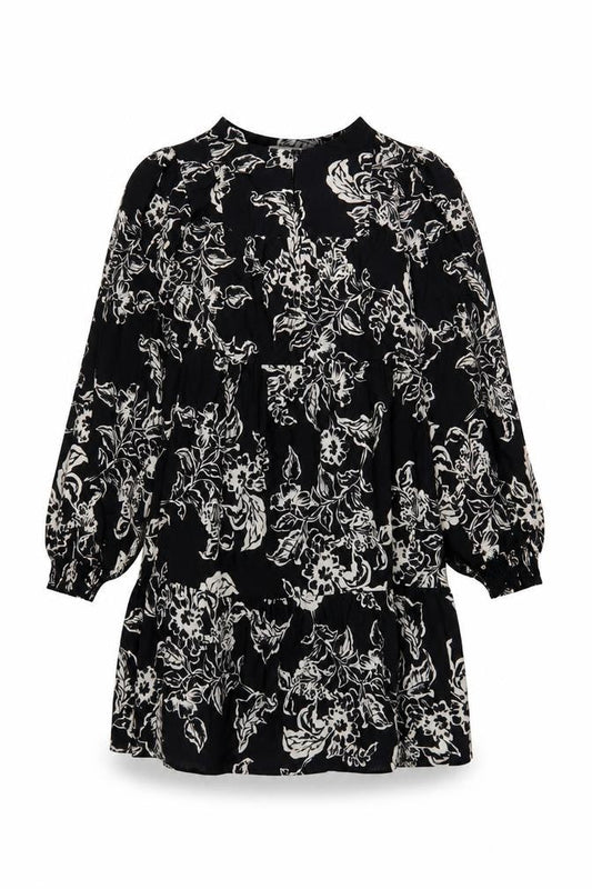 Marks and Spencer Women's Black Floral Shift Dress, Size 8
