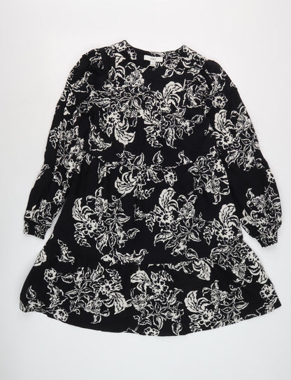 Marks and Spencer Women Black Floral Dress Size 8