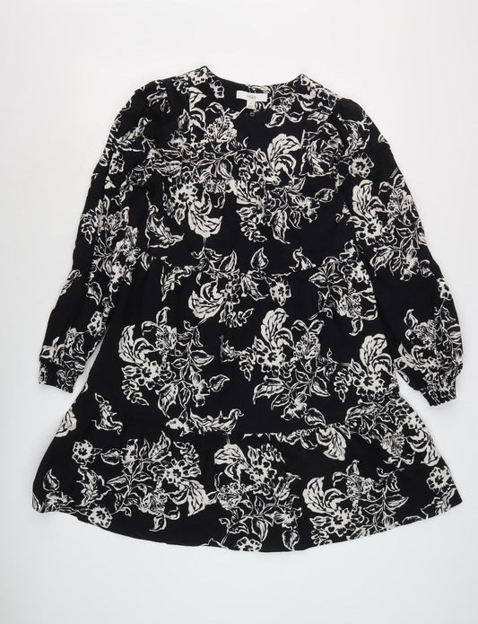 Marks and Spencer Women Black Floral Dress Size 8