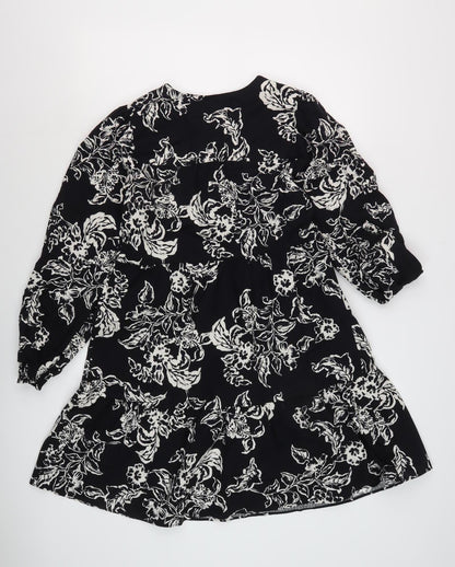 Marks and Spencer Women Black Floral Dress Size 8
