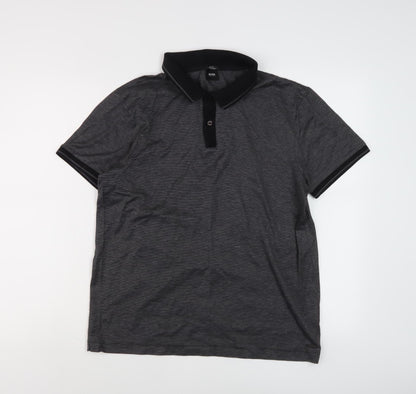 BOSS Men's Black Slim Fit Polo Shirt Size L