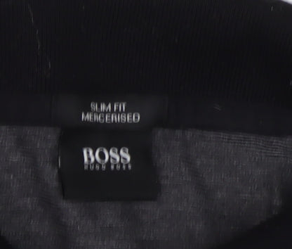 BOSS Men's Black Slim Fit Polo Shirt Size L