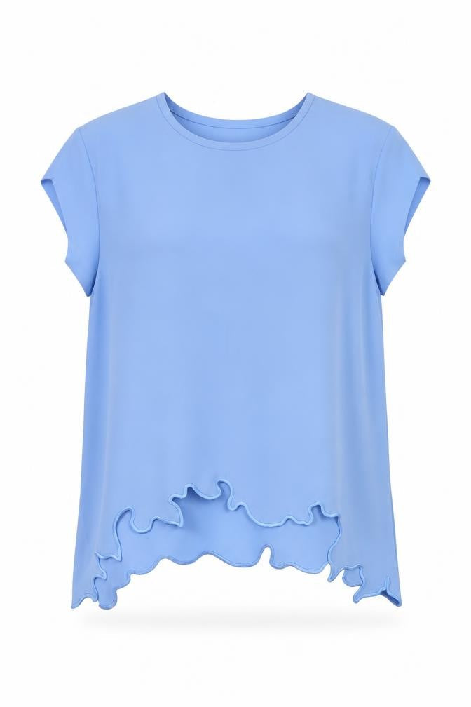 Womens UK Size 12 Zara Blue Basic Blouse