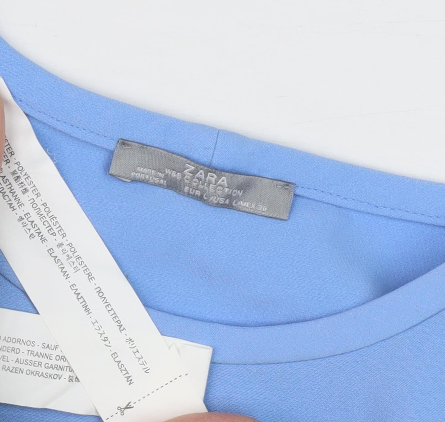 Womens UK Size 12 Zara Blue Basic Blouse