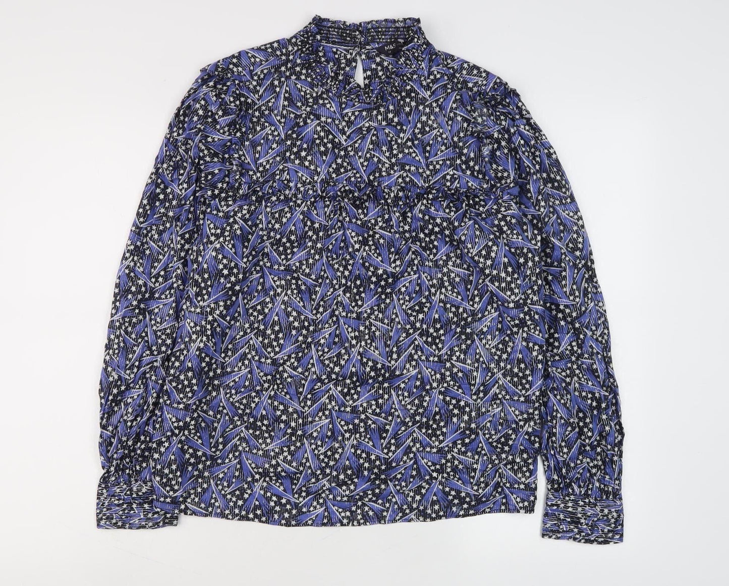 Womens UK Size 14 Marks and Spencer Blue Basic Blouse
