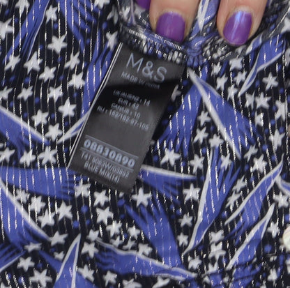 Womens UK Size 14 Marks and Spencer Blue Basic Blouse