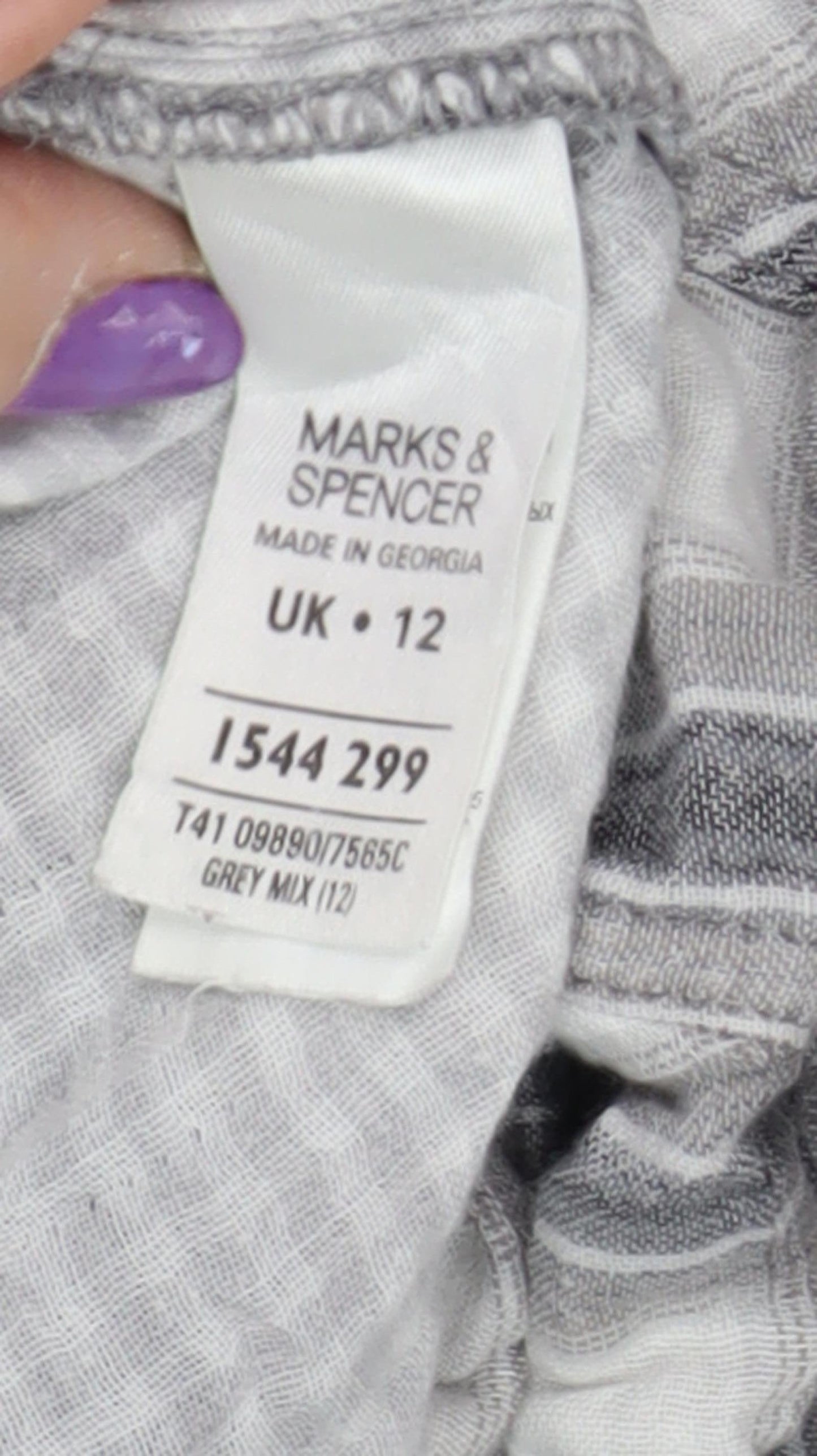 Womens UK Size 12 Marks and Spencer Grey Basic Blouse