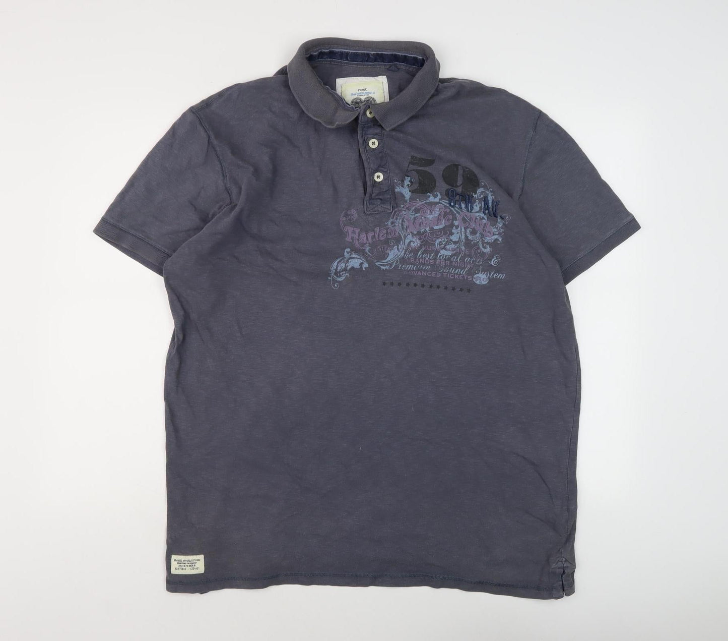 Next Men's Grey Short Sleeve Polo Shirt, 2XL