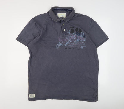 Next Men's Grey Short Sleeve Polo Shirt, 2XL