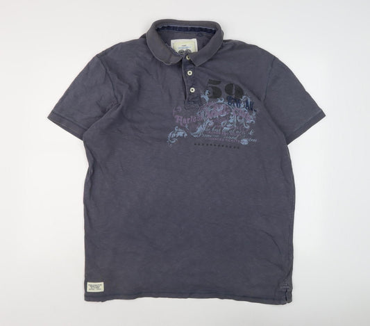 Next Men's Grey Short Sleeve Polo Shirt, 2XL