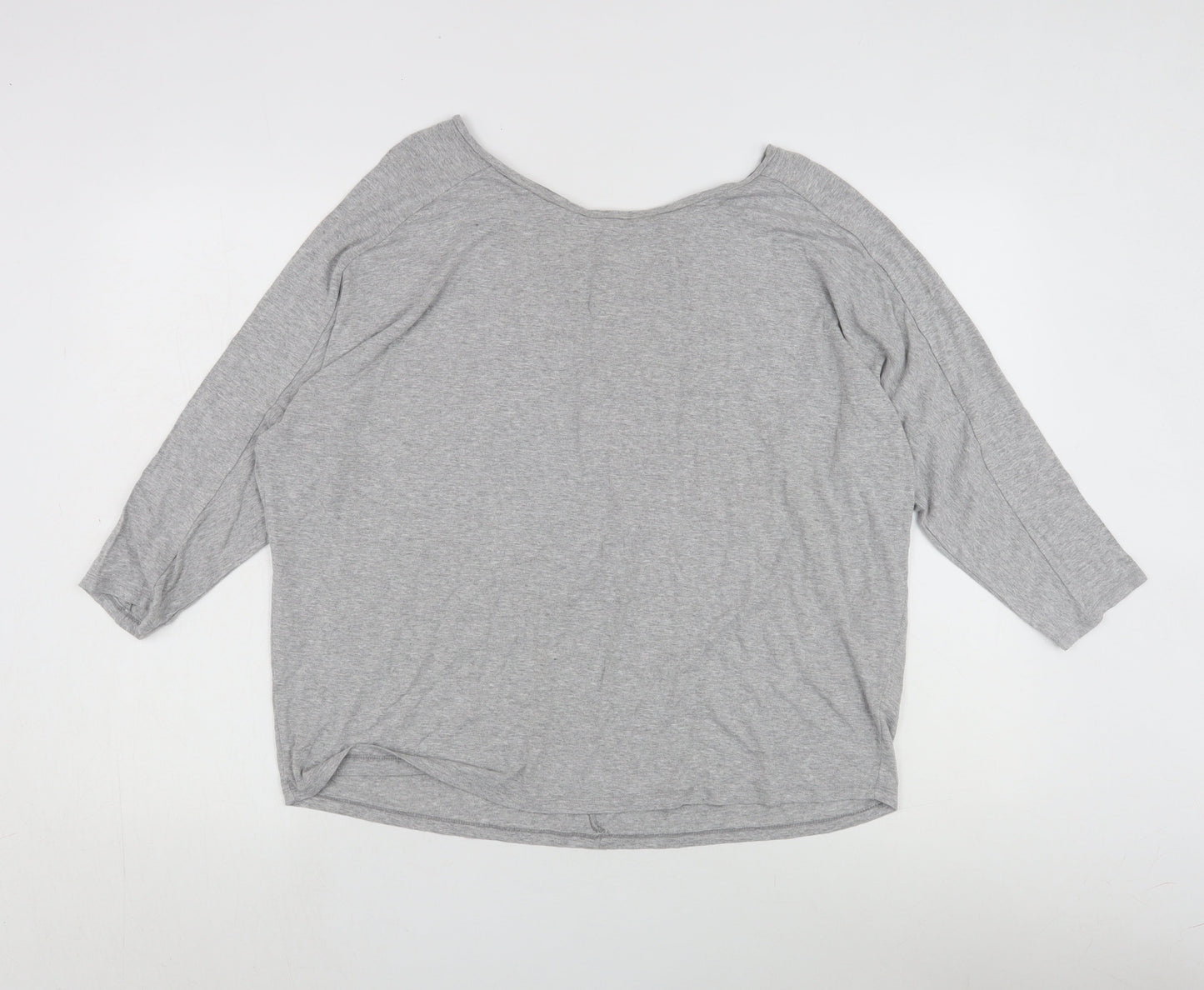 Womens UK Size 14 Warehouse Grey Basic T-Shirt