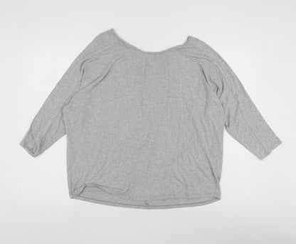 Womens UK Size 14 Warehouse Grey Basic T-Shirt