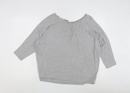 Womens UK Size 14 Warehouse Grey Basic T-Shirt