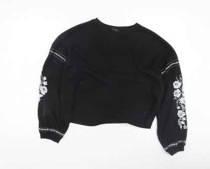 Womens UK Size S New Look Black Pullover Jumper