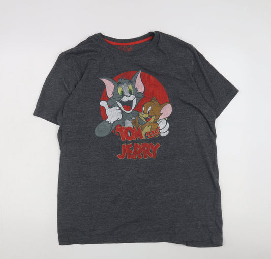 Tom & Jerry Men's Grey XL Cartoon T-Shirt