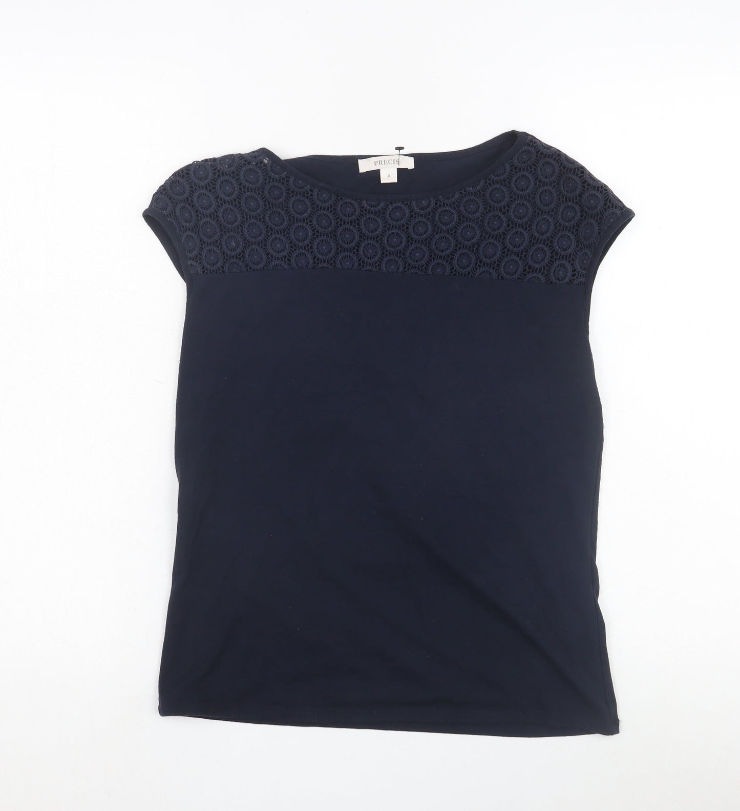 Womens UK Size S Precis Blue Basic T-Shirt