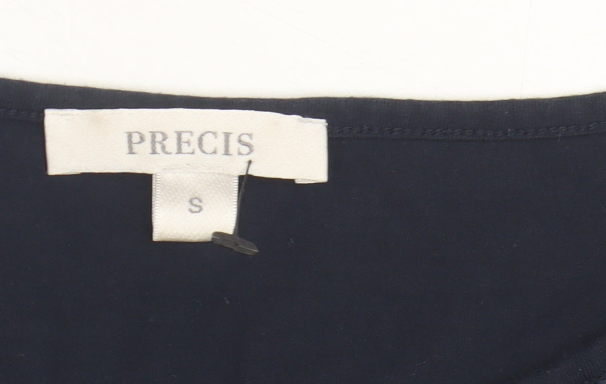 Womens UK Size S Precis Blue Basic T-Shirt