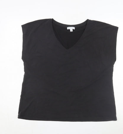 Womens UK Size 16 Warehouse Black Basic T-Shirt