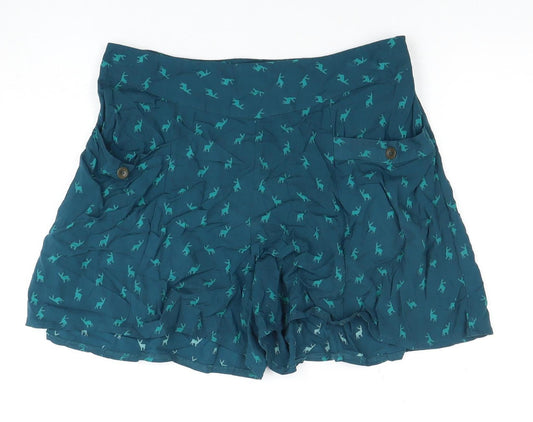Marks and Spencer Women's Blue Animal Print Shorts