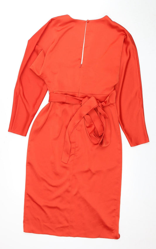 ASOS Women's Red Dress Size 10 with Zip Closure