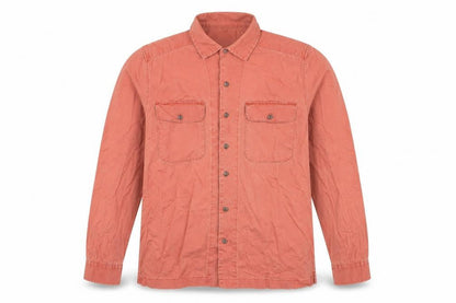 Lands' End Men's Red Long Sleeve Cotton Shirt M