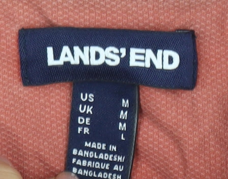 Lands' End Men's Red Long Sleeve Cotton Shirt M